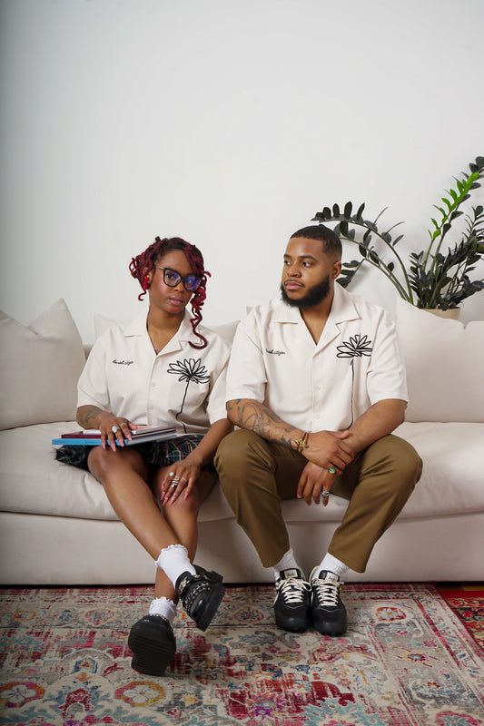 Cream Cropped Button Up